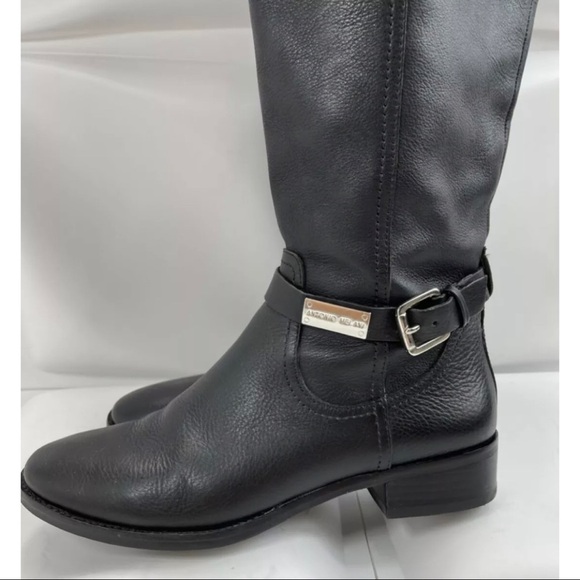 Antonio Melani Womens Sz 6M 6 Black Leather Buckle Riding Boots - Picture 9 of 13
